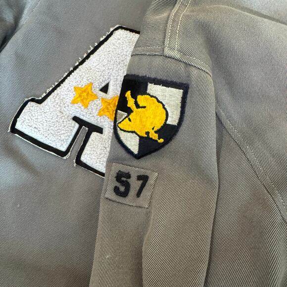 Vintage West Point Cadet Jacket Bomber Style Men's M/L Grey Athletic Letter 1957 - Picture 5 of 7